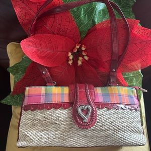 M.C Heart ♥️ Wicker/  Leather Handbag